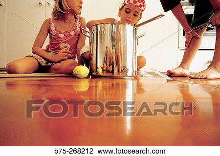 Children playing in the kitchen View Large Photo Image Stock Image - Children playing in the kitchen. Fotosearch