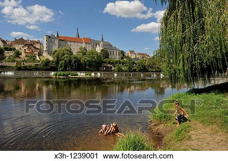children playing in the river, Saint-Gaultier city on the Creuse river bank, Indre department, province of Berry, region of Centre, France, Europe View Large Photo Image Stock Image - children playing in the river, Saint-Gaultier city on the Creuse river bank, Indre department, province of Berry, region of Centre, France, Europe. Fotosearch
