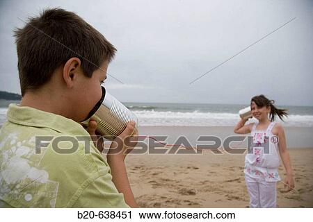 Children using cans to communicate View Large Photo Image Stock Image - Children using cans to communicate. Fotosearch