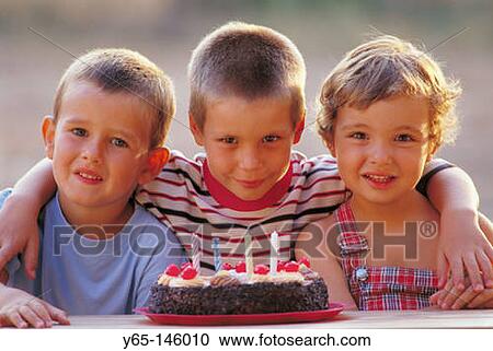 Children with birthday cake View Large Photo Image Stock Image - Children with birthday cake. Fotosearch