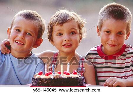Children with birthday cake View Large Photo Image Stock Photography - Children with birthday cake. Fotosearch