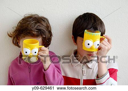 Children with cups View Large Photo Image Stock Image - Children with cups. Fotosearch