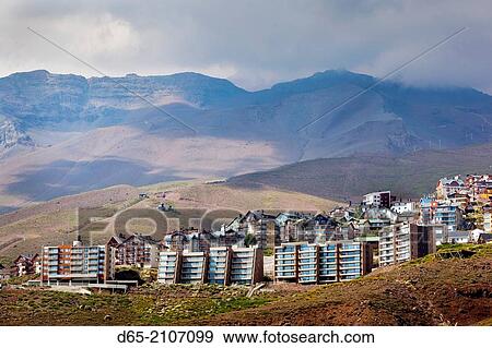 Chile, Andes Mountains, La Parva, ski resort, summer. View Large Photo Image Stock Photo - Chile, Andes Mountains, La Parva, ski resort, summer.. Fotosearch