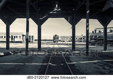 Stock Photo - Chile, Baquedano, railroad station and museum.. Fotosearch