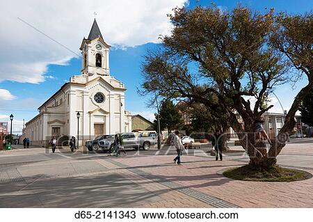 Chile, Magallanes Region, Puerto Natales, Iglesia Maria Auxiliadora church. View Large Photo Image Stock Image - Chile, Magallanes Region, Puerto Natales, Iglesia Maria Auxiliadora church.. Fotosearch