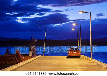 Chile, Magallanes Region, Puerto Natales, Seno Ultima Esperanza bay, pier, dusk. View Large Photo Image Stock Photograph - Chile, Magallanes Region, Puerto Natales, Seno Ultima Esperanza bay, pier, dusk.. Fotosearch