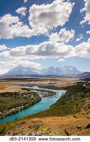 Chile, Magallanes Region, Torres del Paine National Park, landscape from Villa Serrano. View Large Photo Image Stock Photo - Chile, Magallanes Region, Torres del Paine National Park, landscape from Villa Serrano.. Fotosearch