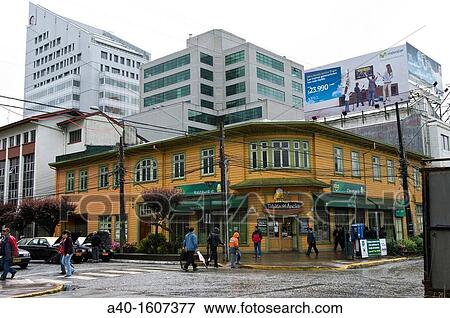 Chile. Puerto Montt city. City center. Lakes district. View Large Photo Image Stock Photo - Chile. Puerto Montt city. City center. Lakes district.. Fotosearch