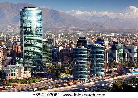 Chile, Santiago, elevated view of Providencia buildings from the Cerro San Cristobal hill. View Large Photo Image Stock Image - Chile, Santiago, elevated view of Providencia buildings from the Cerro San Cristobal hill.. Fotosearch