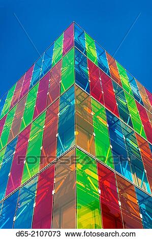 Chile, Santiago, Providencia-area, multi colored commercial building detail. View Large Photo Image Stock Image - Chile, Santiago, Providencia-area, multi colored commercial building detail.. Fotosearch