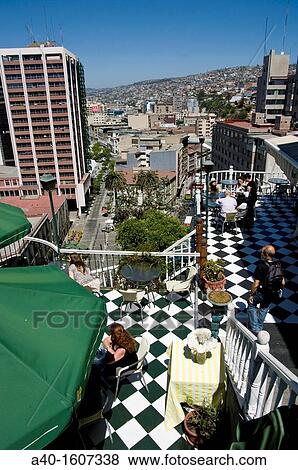 Chile. Valparaiso city. Aerial view of city center. World heritage Site. View Large Photo Image Stock Photo - Chile. Valparaiso city. Aerial view of city center. World heritage Site.. Fotosearch
