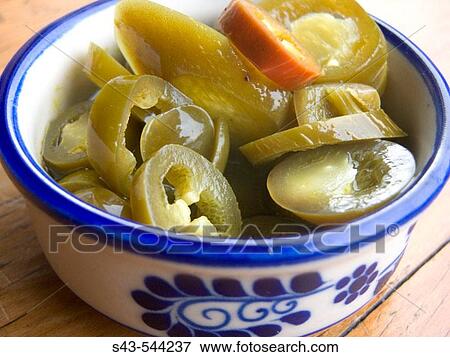? Chiles en escabeche? (Chilli Pickle) View Large Photo Image Stock Photo - ? Chiles en escabeche? (Chilli Pickle). Fotosearch