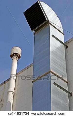Picture - chimney and vent, Tordera, Catalonia, Spain.. Fotosearch