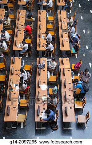 China, Beijing, Haidian District, Peking University, PKU, Beid?, higher education, campus, library, study hall, computer monitors, Internet terminal access, Asian, teen, boy, girl, woman, man, student, overhead view, aerial,. View Large Photo Image Stock Photography - China, Beijing, Haidian District, Peking University, PKU, Beid?, higher education, campus, library, study hall, computer monitors, Internet terminal access, Asian, teen, boy, girl, woman, man, student, overhead view, aerial,.. Fotosearch