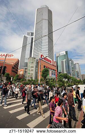 China, Guangdong Province, Guangzhou, street scene, crowd. View Large Photo Image Stock Photo - China, Guangdong Province, Guangzhou, street scene, crowd.. Fotosearch
