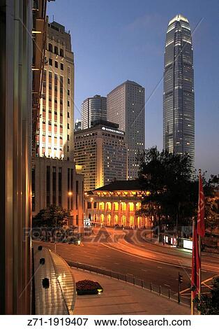 China, Hong Kong, Central district at night, Legislative Council, International Finance Center, View Large Photo Image Stock Photo - China, Hong Kong, Central district at night, Legislative Council, International Finance Center,. Fotosearch