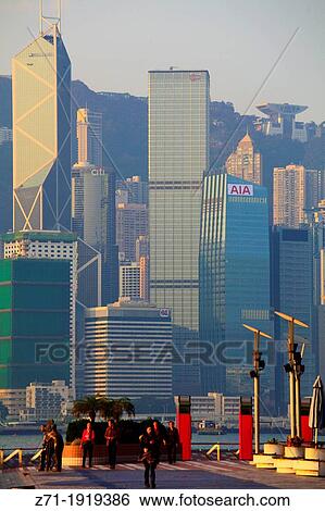 China, Hong Kong, Central District, skyline, Avenue of Stars, View Large Photo Image Stock Photograph - China, Hong Kong, Central District, skyline, Avenue of Stars,. Fotosearch