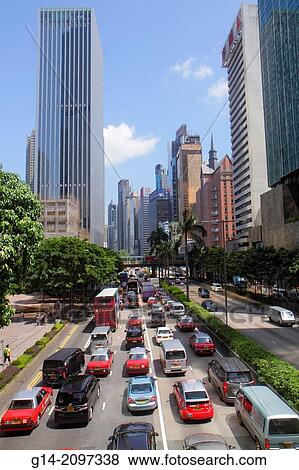 China, Hong Kong, Island, Wan Chai, Gloucester Road, traffic, high rise buildings, city skyline,. View Large Photo Image Stock Photo - China, Hong Kong, Island, Wan Chai, Gloucester Road, traffic, high rise buildings, city skyline,.. Fotosearch