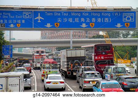 China, Hong Kong, Kowloon, East Kowloon Corridor, highway, traffic, cars, bus, sign, directions, Cantonese Chinese characters h? nz? pinyin,. View Large Photo Image Picture - China, Hong Kong, Kowloon, East Kowloon Corridor, highway, traffic, cars, bus, sign, directions, Cantonese Chinese characters h? nz? pinyin,.. Fotosearch
