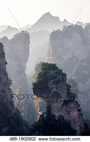 China, Hunan Province, Zhangjiajie National Forest Park, Unesco World Heritage Site, Hallrlujah Mountains, Floating Mountains, Avatar filming site, morning view View Large Photo Image Stock Image - China, Hunan Province, Zhangjiajie National Forest Park, Unesco World Heritage Site, Hallrlujah Mountains, Floating Mountains, Avatar filming site, morning view. Fotosearch