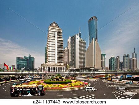 Stock Image - China, May 2010 Shangai City Pudong District The Circle.. Fotosearch