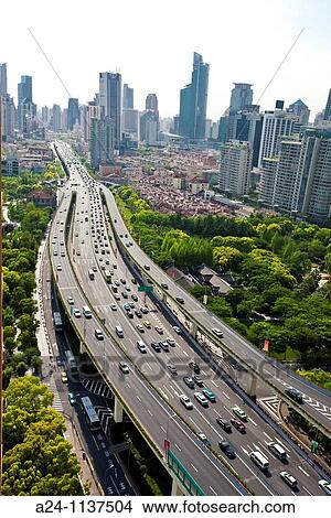 China-May 2010 Shanghai City Highway. View Large Photo Image Picture - China-May 2010 Shanghai City Highway.. Fotosearch