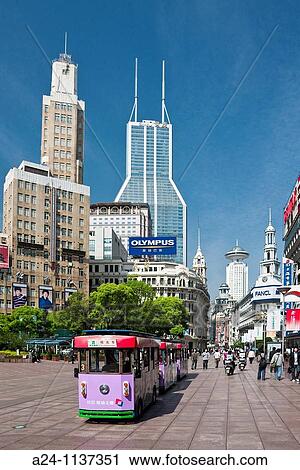 Stock Image - China-May 2010 Shanghai City Nanjin Lu Street.. Fotosearch