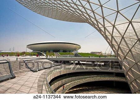 Picture - China-May 2010 Shanghai City Shangai Expo Shanghai Cultural Center Bldg.. Fotosearch