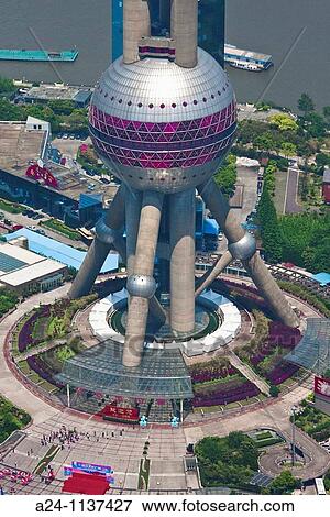 China-May 2010 Shanghai City The Oriental Pearl Tower. View Large Photo Image Stock Photo - China-May 2010 Shanghai City The Oriental Pearl Tower.. Fotosearch