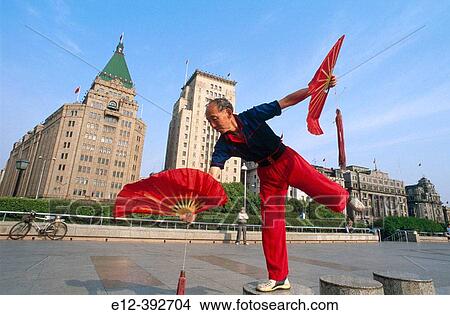 China. Shanghai. Bund old district. Morning training at Hang Pu River View Large Photo Image Picture - China. Shanghai. Bund old district. Morning training at Hang Pu River. Fotosearch