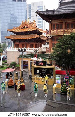China, Shanghai, Jingan Temple View Large Photo Image Stock Photo - China, Shanghai, Jingan Temple. Fotosearch