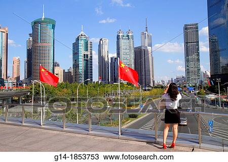 China, Shanghai, Pudong Lujiazui Financial District, Century Avenue, Lujiazui Pedestrian Bridge, view from, World Finance Tower, China Merchants Tower, Construction Mansion, China Insurance Building, 21st Century Mansion, Asian, woman, View Large Photo Image Stock Image - China, Shanghai, Pudong Lujiazui Financial District, Century Avenue, Lujiazui Pedestrian Bridge, view from, World Finance Tower, China Merchants Tower, Construction Mansion, China Insurance Building, 21st Century Mansion, Asian, woman,. Fotosearch