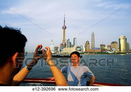 China. Shanghai, view of Pudong, business district from the Bund View Large Photo Image Stock Photograph - China. Shanghai, view of Pudong, business district from the Bund. Fotosearch