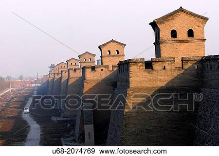China, Shanxi, Pingyao, founded around the year 800 BC, listed as World Heritage by UNESCO, city walls, 6 km long and 10 meters high View Large Photo Image Stock Photo - China, Shanxi, Pingyao, founded around the year 800 BC, listed as World Heritage by UNESCO, city walls, 6 km long and 10 meters high. Fotosearch