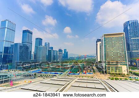 China, Shenzhen City, Futian Ward, skyline Civic Center View Large Photo Image Stock Image - China, Shenzhen City, Futian Ward, skyline Civic Center. Fotosearch