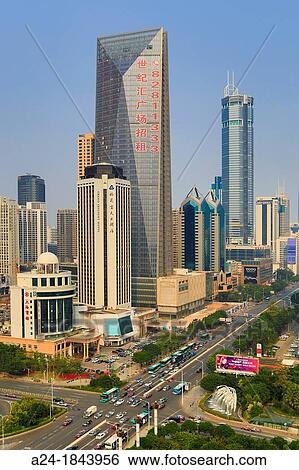 China, Shenzhen City, Huaqiangbei Street, downtown View Large Photo Image Stock Photograph - China, Shenzhen City, Huaqiangbei Street, downtown. Fotosearch