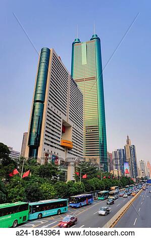 China, Shenzhen City, Shennan Road East, Shun Hing Tower View Large Photo Image Picture - China, Shenzhen City, Shennan Road East, Shun Hing Tower. Fotosearch