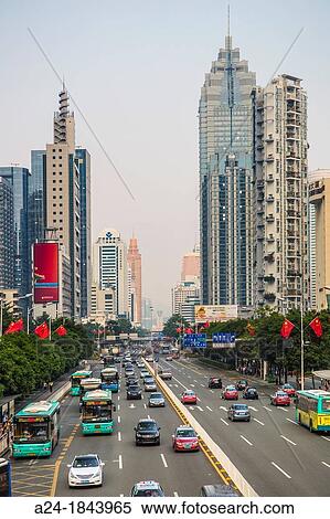 China, Shenzhen City, Shennan Road East, Luohu District View Large Photo Image Stock Photography - China, Shenzhen City, Shennan Road East, Luohu District. Fotosearch