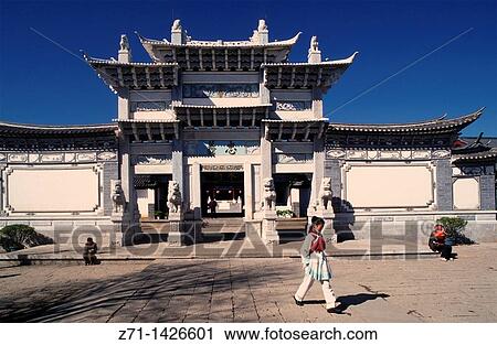 China, Yunnan, Lijiang, Old town, Mu's Administration Buildings, View Large Photo Image Stock Image - China, Yunnan, Lijiang, Old town, Mu's Administration Buildings,. Fotosearch