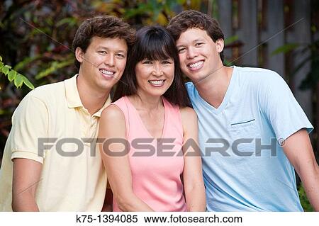 Chinese American mom with her twin sons View Large Photo Image Stock Photography - Chinese American mom with her twin sons. Fotosearch