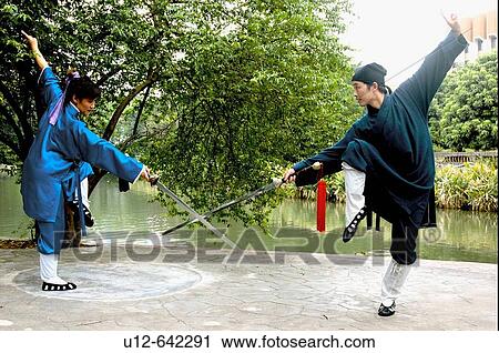 Stock Image - Chinese Kung fu. Wudang Shan. Hubei. China.. Fotosearch