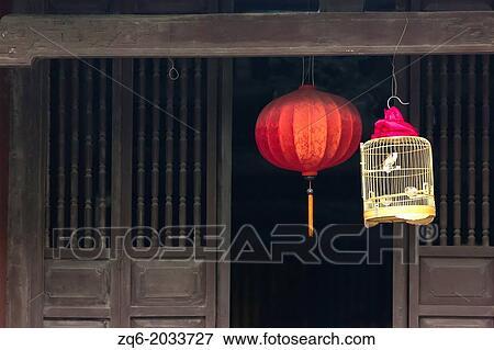 Stock Photo - Chinese Lantern in the Temple of the Jade in Hanoi, Vietnam.. Fotosearch