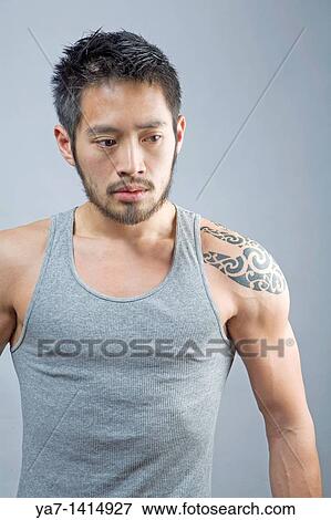 Chinese Man with Tattoo View Large Photo Image Stock Photo - Chinese Man with Tattoo. Fotosearch