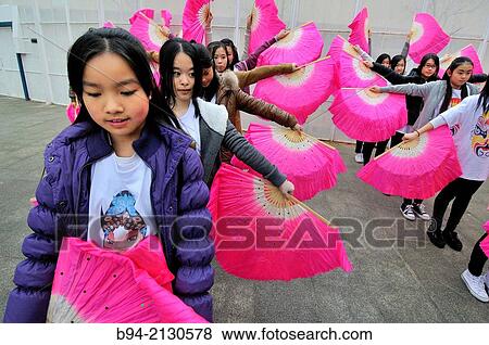 Stock Photo - Chinese New Year celebrations by Chinese community in Barcelona, Catalonia, Spain. Fotosearch