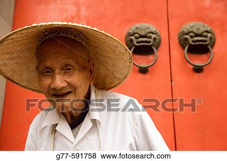 Chinese Old Man. Jade Buddha Temple. Shanghai. China. View Large Photo Image Stock Photo - Chinese Old Man. Jade Buddha Temple. Shanghai. China.. Fotosearch
