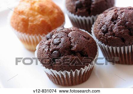 Chocolate and Vanilla Cup Cakes View Large Photo Image Picture - Chocolate and Vanilla Cup Cakes. Fotosearch