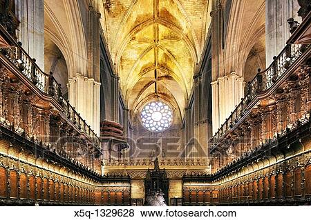 Choir of Santa Maria de la Sede Cathedral, Seville, Spain View Large Photo Image Stock Photo - Choir of Santa Maria de la Sede Cathedral, Seville, Spain. Fotosearch