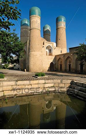 Chor Minor Mosque Bukhara Buchara Silk Road Unesco World Heritage Site Uzbekistan Central Asia Stock Photography