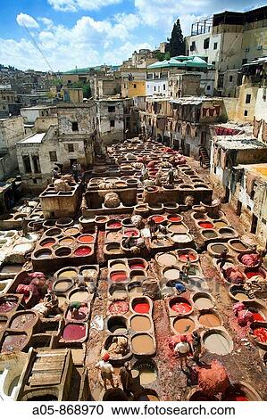 Chouara (tanners? quarter), medina, Fes el Bali, Fes, Morocco View Large Photo Image Stock Image - Chouara (tanners? quarter), medina, Fes el Bali, Fes, Morocco. Fotosearch