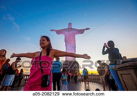 Stock Photo - Christ the Redeemer statue, Corcovado, Rio de Janeiro, Brazil. Fotosearch